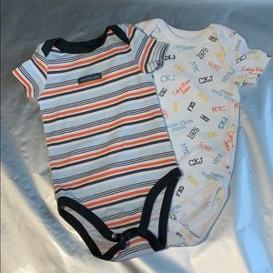 0-3 Months Matching 2pc. Calvin Klein Onesies